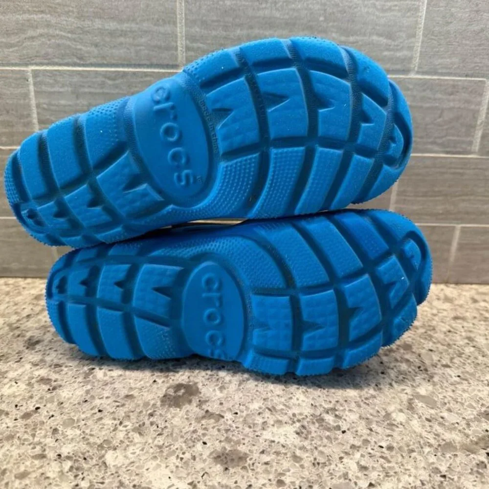 Kids Blue and Yellow‎ Crocs Water Shoes with Mesh-Size J3